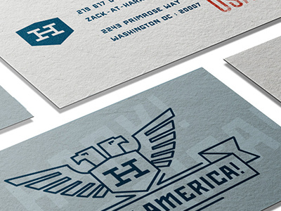 Hark America Business Cards america business cards iconography line