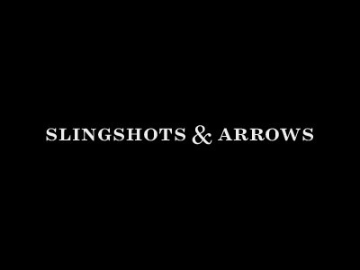 Slingshots & Arrows black and white branding classic simple type