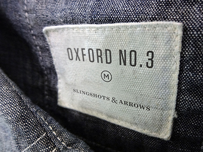 Slingshots & Arrows Oxford No. 3 branding classic clothing mens brand simple type