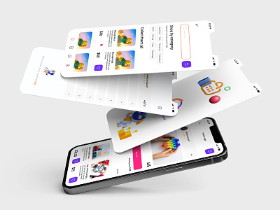 Device mockup CollecToys app clean concept design e commerce figma graphic design minimal mobile ui