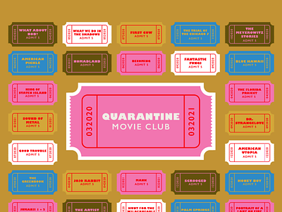Quarantine Movie Club film film club film prop movie movie club movie tickets movies pink prop design ticket tickets