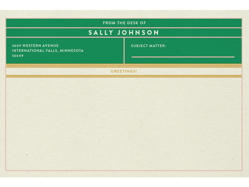Stationary card vintage card gold beth mathews nashville office supply green pink green and pink stationary