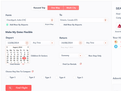 Web Application For Online Flight Booking app booking chandigarh flight ontario plan psd typography ui design user experience user interface ux web