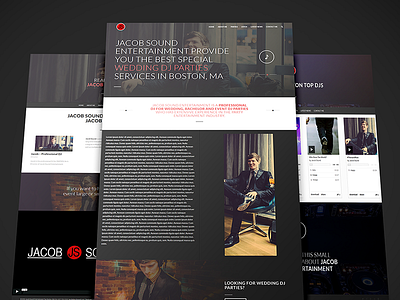 Redesign the all website Jacob Sound - DJ Site boston dj dj website music site ui design ux website design