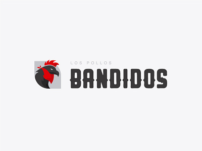Restaurant Logo bandit chicken flatdesign gangster icon logo logotype rooster