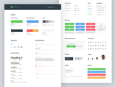 Urbaner Style Guide colors design elements guiadeestilos guidelines icons input palette style tipografia typography ui