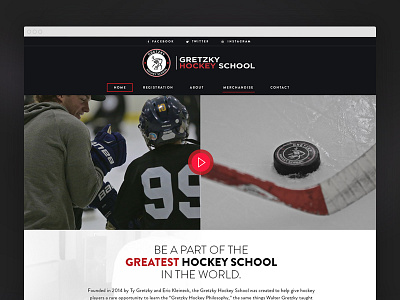 Gretzky Hockey School design hockey homepage sports ui web