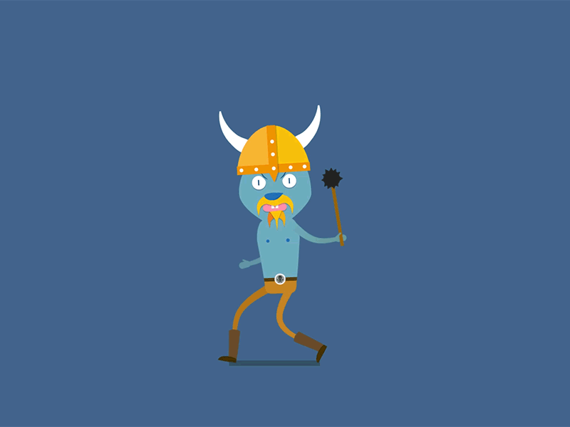 Character walk cycle - Viking zombie thing. after effects animation character duik flat vector gif rigging viking walk cycle zombie