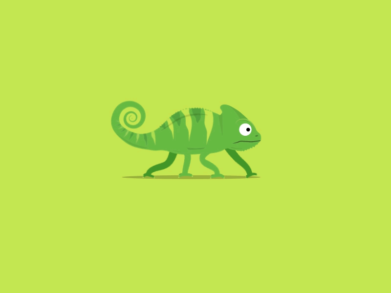 Chameleon Walk Cycle after effects animal animation chameleon character cute duik flat vector gif green rigging walk cycle