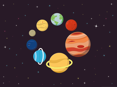 Flat Vector Planets by Christopher Jones - Dribbble