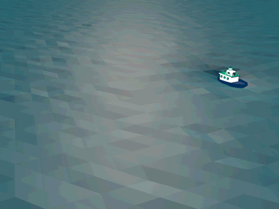 Cinema 4D Boat animation boat cinema 4d gif loop low poly motion ripple sea water