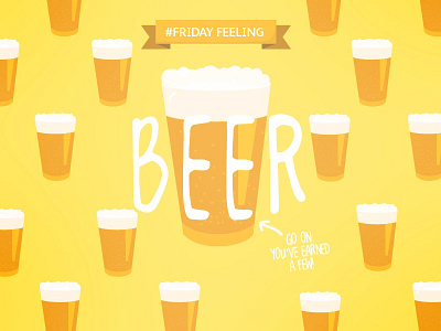 Beer beer earned flat vector friday illustrator orange party patter pub summer yellow
