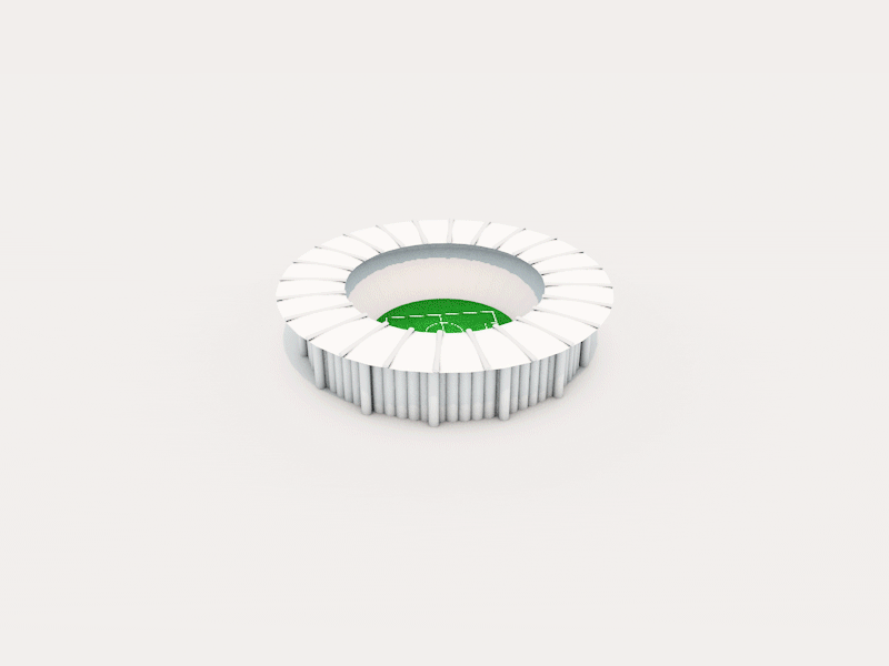 Stadium White 3d ambient occlusion c4d cinema 4d football gif motion rotate shadow stadium strokes