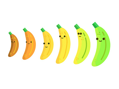 Which nana would you choose? banana color design face flat vector fruit fun illustration illustrator playful ripe yellow