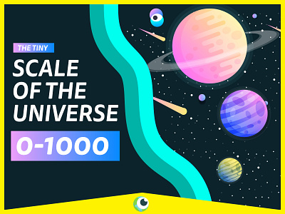 SCALE OF THE UNIVERSE ae after effects animated gif animation color colour flat flat vector motion planets scale space stars universe vector youtube