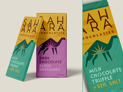 Sahara Chocolate Packaging animal arabian camel camels chocolate chocolatier desert middleeast packaging packaging design packagingdesign sahara typography