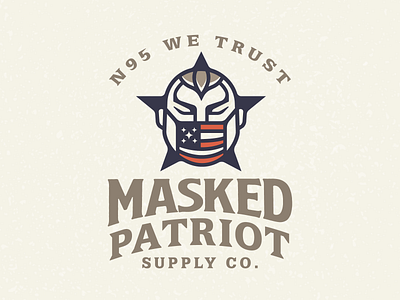 Masked Patriot american badge covid covid19 flag logo logodesign logos mask masks n95 patriot poster stars usa