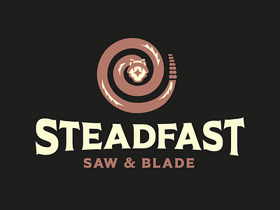 STEADFAST blade cobra coil desert logo logodesign logos rattler rattlesnake saw serpent snake spiral steadfast typography vintage