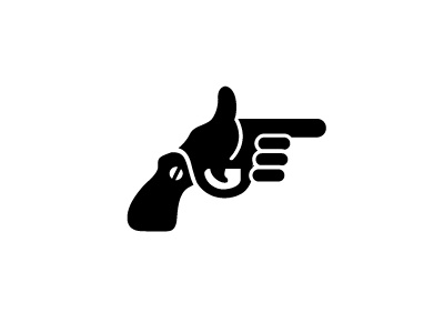 Hip Shot gun hand logo logo design logos revolver shoot