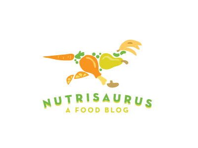Nutrisaurus.com Logo animal animals diet eating food fruit healthy logo logo design logos restaurant vegetables
