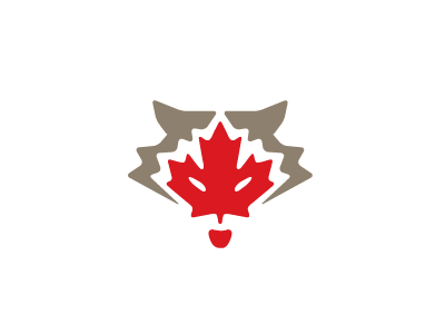 Maplewood animals canada coyote leaf logo logo design logos maple leaf wolf