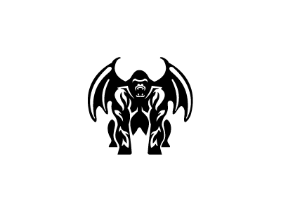 Gorilla Wings animal gargoyle gorilla logo logo design logos wings