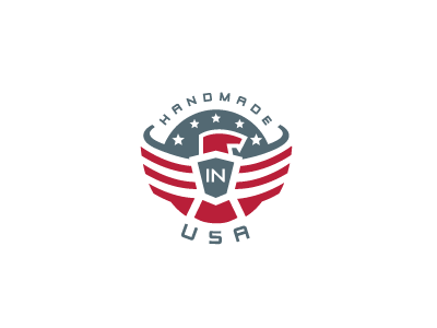 Handmade Eagle badge crest eagle flag logo logo design logos made in usa star stars usa wings