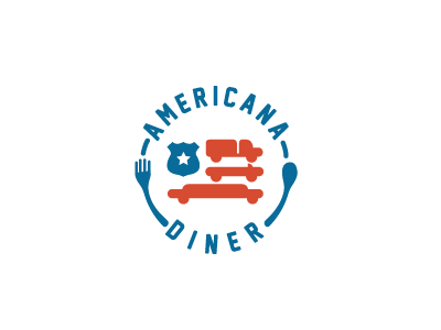 Americana Diner american flag car cars diner flag gas truck usa