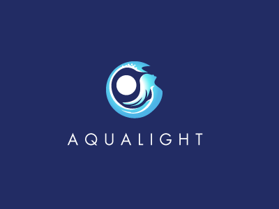 Pool Light fish glow light logo logo design logos mermaid pool