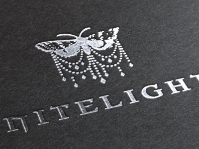 Nitelight chandelier crystal lace logo logo design logos moth