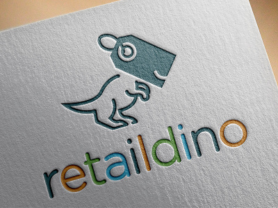 Retail Dino dinosaur illustration logo logo design logos price tag retaildino t rex tag tyrannosaurus