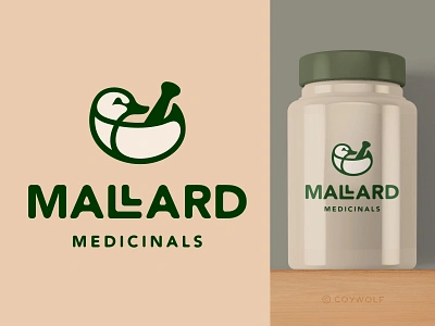 Mallard Medicinals Brandmark bird branding brandmark cbd drugs drugstore duck health illustration logo logo design mallard medical medicinal mortar and pestle natural nature pharmaceutical typography wellness