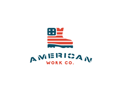 American Work Co. america american flag hiking logo logo design logos travel usa