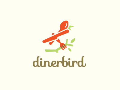 Diner Bird bird cutlery fork icon knife logo logodesign logos restaurant spoon