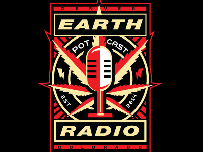 Earth Radio Potcast logo logo design marijuana podcast poster