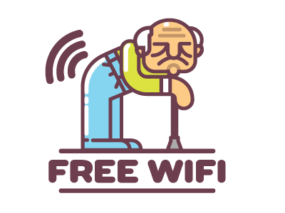 Free Wifi flat illustration line logo mascot signal vector wifi