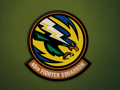 45th Fightersquadron air force bolt eagle fighter squadron hawk lightening bolt military patch pilot united states