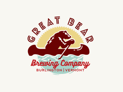 Great Bear Brewing Company bear canoe icon kayak label logo logos river shirt swimming