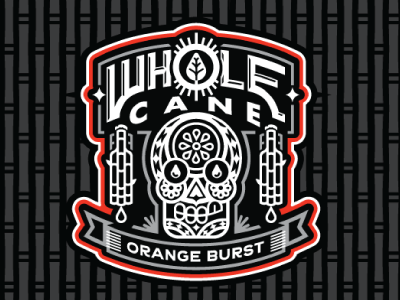 Whole Cane Soda Lable day of the dead logotype mexican soda sugar skull type design.