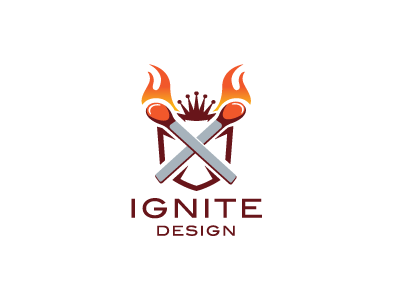Ignite crest fire flames ignite light logo logo design logos match stick matches shield