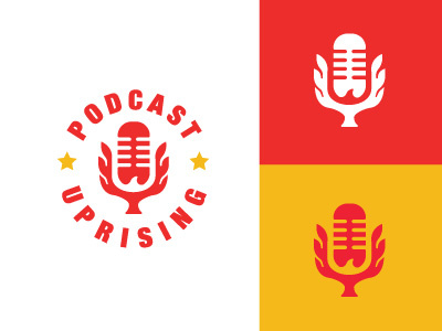 Podcast Uprising Logo logo logo design logos mic microphone phoenix podcast rising