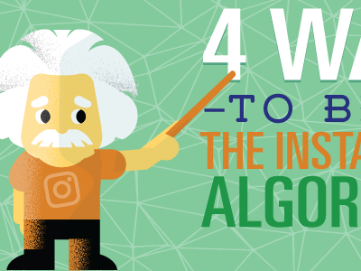 Cracking the Instagram Alforithm blog illustration character einstein genius graphic design illustration instagram mascot vector