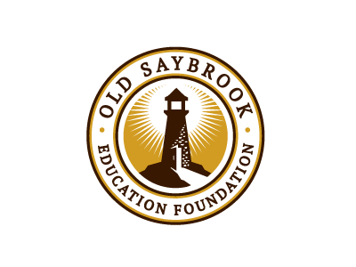 Old Saybrook Education Foundation Logo circle crest door doorway enclosure lighthouse logo logo design logos seal