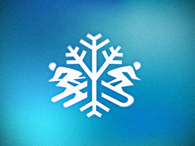 Powder Player logo design ski snow snowboard snowflake winter