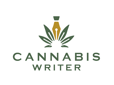 Cannabis Writer blog cannabis fountain pen leaf logo logo design logos marijuana