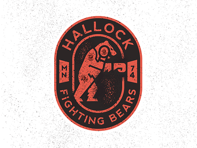 Hallock Minnesota bear bears boxer boxing enclosure fight logo minnesota retro screen print