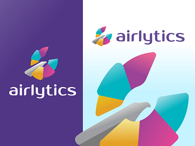 Airlytics analytics bird data eagle logo logo design logo designer logos pie chart seo wings