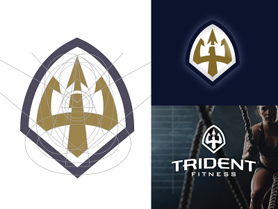 Trident Fitness Gym Brandmark brandmark fitness grid gym identity logo logo design neptune sceptre trident