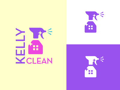 Kelly Clean bottle brandmark clean cleaning home house identity logo logo design logos spray bottle window