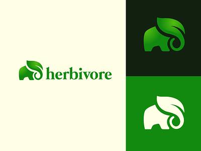 Herbivore animal elephant health healthy herb herbal identity leaf logo logo design mascot wellness